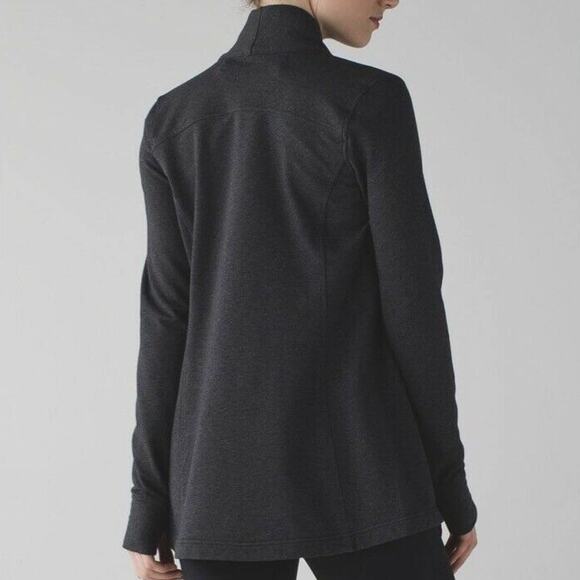 Lululemon Heathered Black Gray Coast Wrap II French Terry Long Sleeve Jacket 4 - Picture 9 of 13
